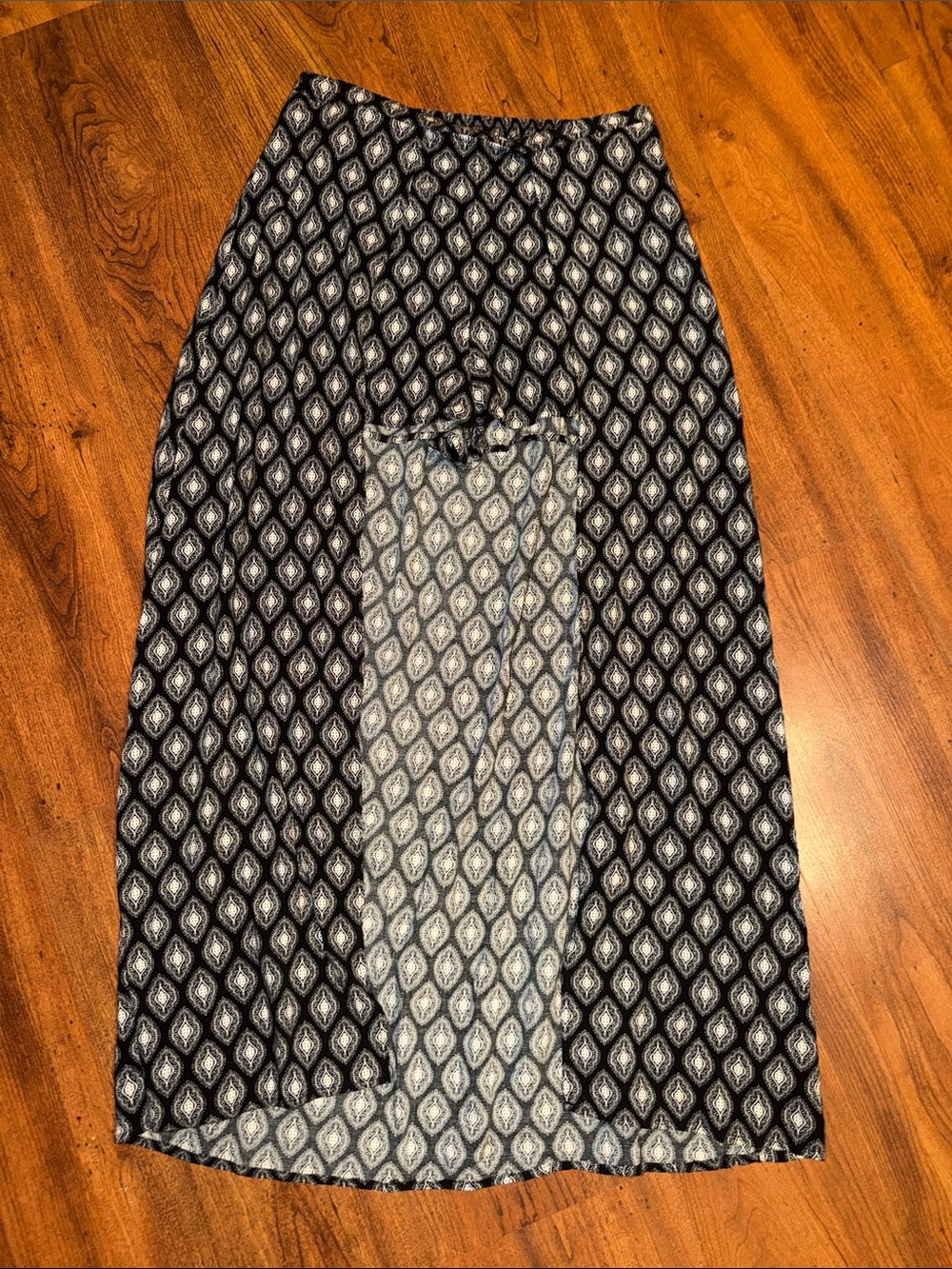 Band of Gypsies Black and White Printed Maxi Skirt